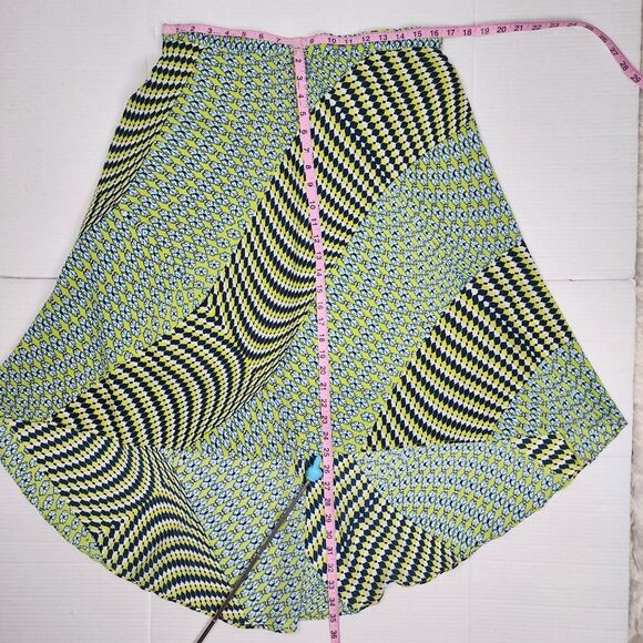 Laundry By Shelli Segal Flowy Skirt Midi Skirt High-low Green Blue Size 12 - Picture 7 of 14